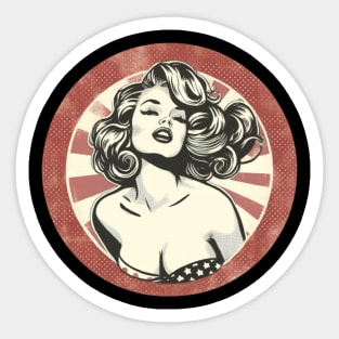 american girl retro style Sticker